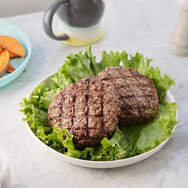 2 Grilled Grass-Fed Beef Burgers