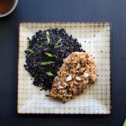 Almond Sesame Crusted Chicken  Asian Black Rice