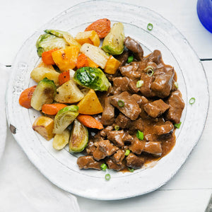 Cider Braised Grass-Fed Beef and Roasted Root Vegetables