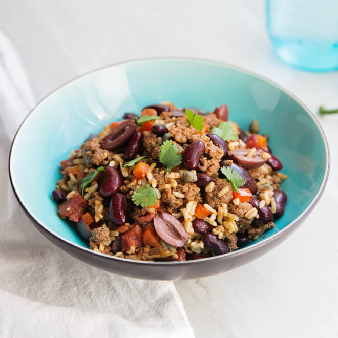 Cuban Style Red Beans and Rice with Grass-Fed Beef