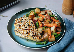 Everything Grilled Chicken with Herb Roasted Veggies