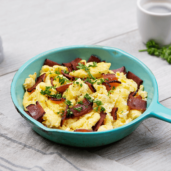 Free-Range Eggs and Turkey Bacon Scramble