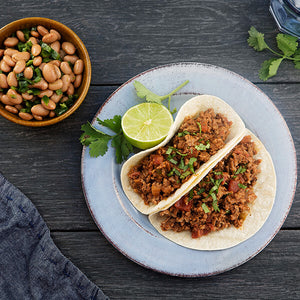 Grass-Fed Beef Tacos Picadillo and Poblano Pinto Beans
