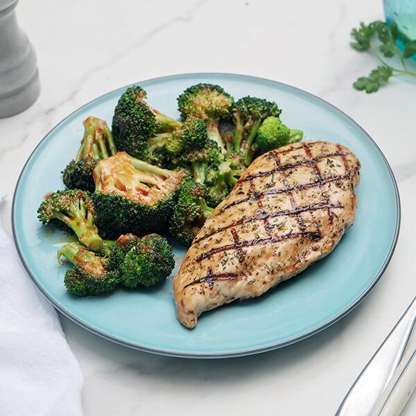 Hickory Smoked Chicken with Honey-Orange Vinaigrette Tossed Broccoli