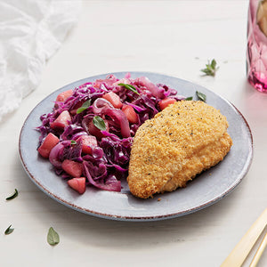 Italian Breaded Chicken and Braised Red Cabbage and Apples
