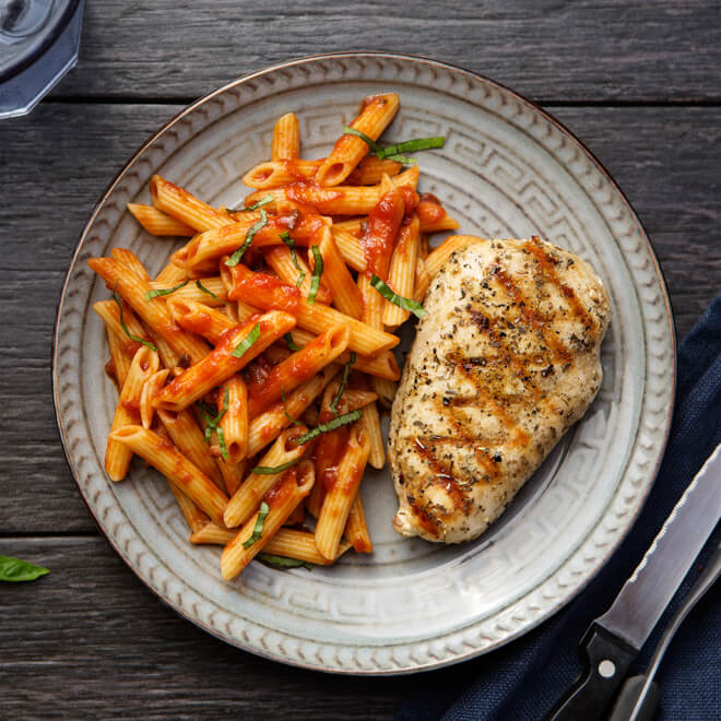 Italian Chicken Breast with Pasta al Pomodoro