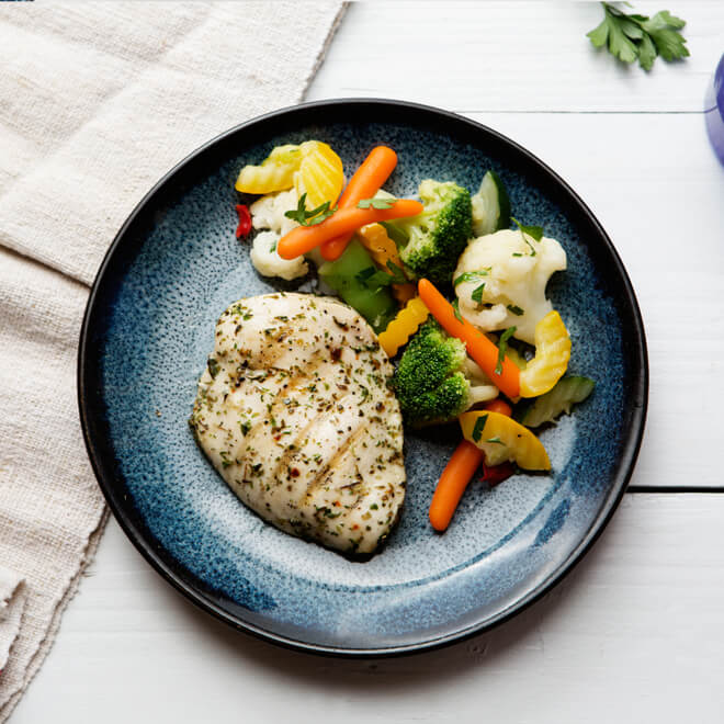 Italian Seasoned Chicken Breast with Vegetable Medley