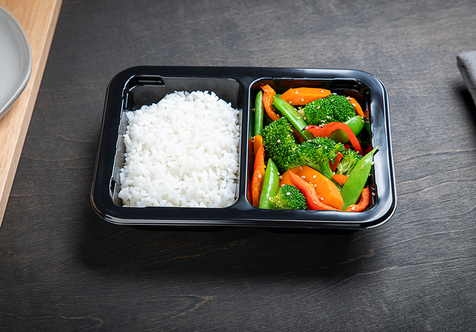 50/50 Steamed White Rice and Stir-Fry Vegetables