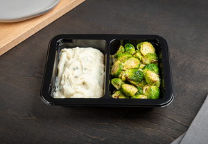 Mashed Cauliflower and Lemon Pepper Brussels