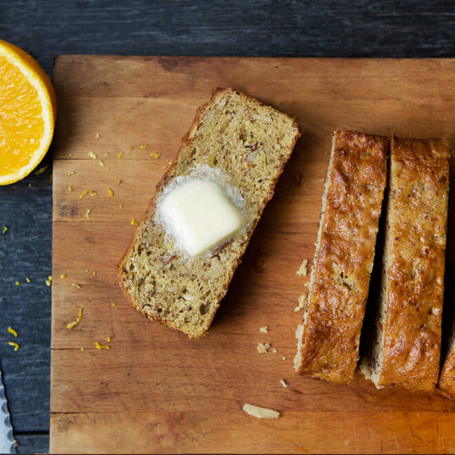 Orange Almond Greek Yogurt Loaf