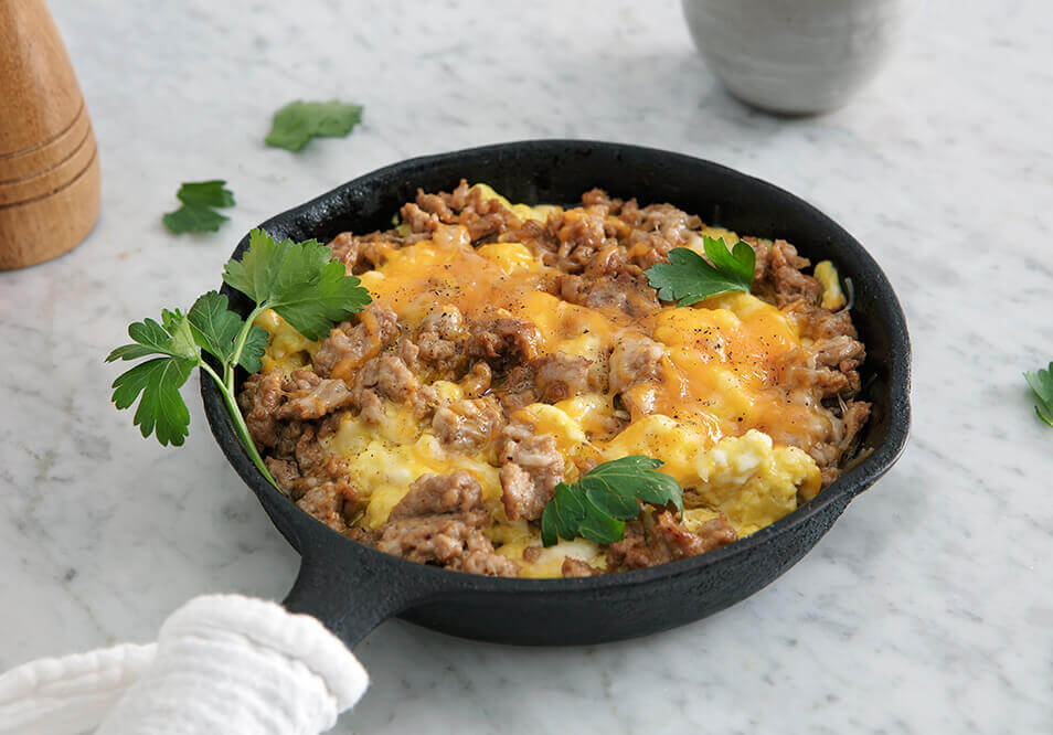 Organic Breakfast Sausage and Cheddar Scrambler