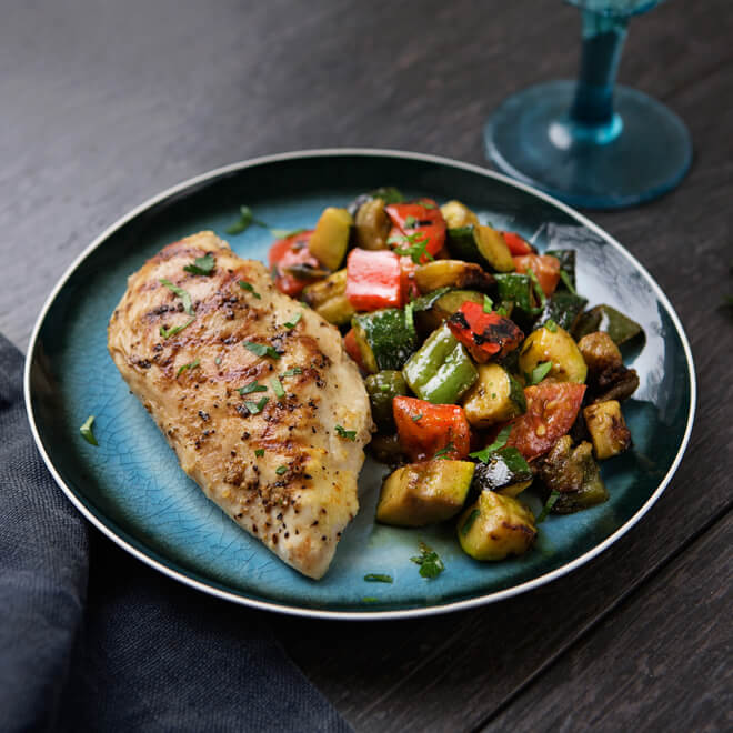 Roasted Chicken with Tunisian Grilled Vegetables