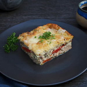 Sausage, Fontina and Bell Pepper Casserole