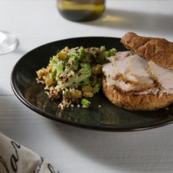 Shaved Turkey Breast Sandwich  Quinoa-Broccoli Pilaf