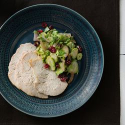 Spice Roasted Turkey Breast with Shredded Brussels Sprouts  Dried Cranberries