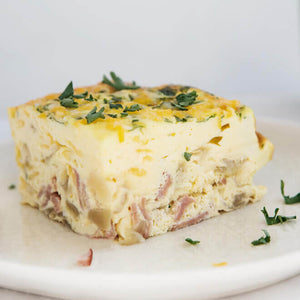 Double Bacon, Cheddar and Onion Frittata