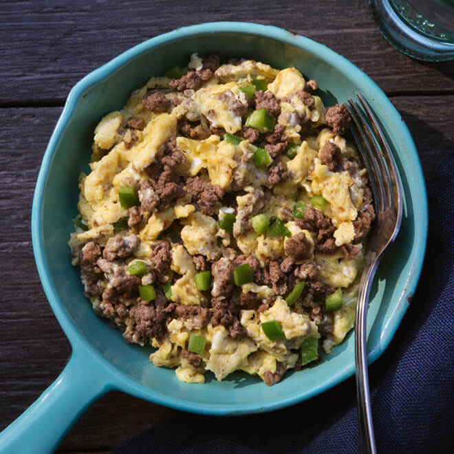 Paleo Chorizo and Poblano Skillet