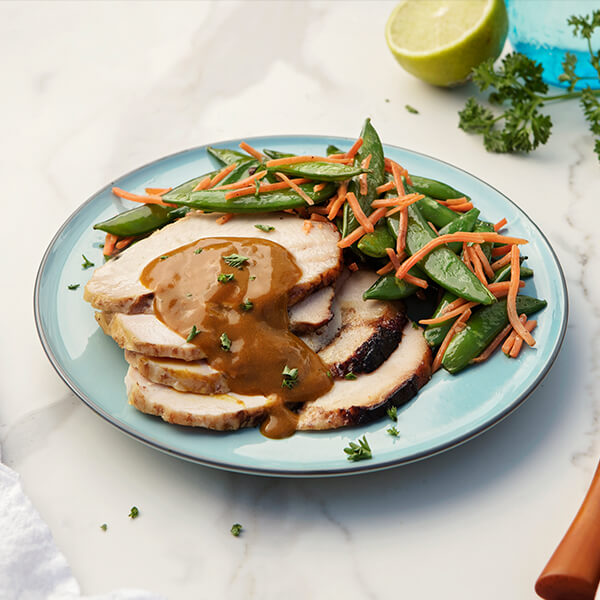 Early Week - Roasted Turkey with Lemon-Turmeric Gravy, Snap Peas and Shredded Carrots